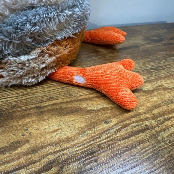 Pier 1 One Imports Sophie Owl Bird Decorative Pillow Fall Tweed Plush FLAWS - Picture 4 of 11